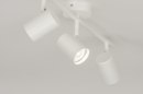Foto 72608-4: Witte 3-lichts opbouwspot met ronde plafondplaat