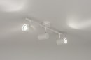 Foto 72608-5: Witte 3-lichts opbouwspot met ronde plafondplaat