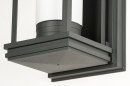 Foto 72657-8: Moderne, strakke buitenlantaarn in mat zwart met glas