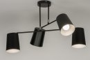 Plafondlamp 72770: modern, metaal, zwart, mat #2