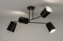 Plafondlamp 72770: modern, metaal, zwart, mat #3
