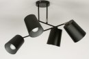 Plafondlamp 72770: modern, metaal, zwart, mat #4