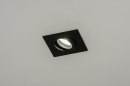 Foto 72776-1: Quadratischer, richtbarer Einbauspot in mattschwarzer Farbe, geeignet für LED