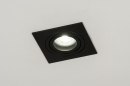 Foto 72776-2: Quadratischer, richtbarer Einbauspot in mattschwarzer Farbe, geeignet für LED