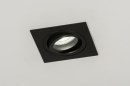 Foto 72776-4: Quadratischer, richtbarer Einbauspot in mattschwarzer Farbe, geeignet für LED