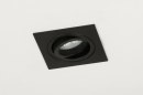 Foto 72776-6: Quadratischer, richtbarer Einbauspot in mattschwarzer Farbe, geeignet für LED