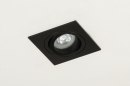 Foto 72776-7: Quadratischer, richtbarer Einbauspot in mattschwarzer Farbe, geeignet für LED