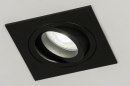 Foto 72776-9: Quadratischer, richtbarer Einbauspot in mattschwarzer Farbe, geeignet für LED