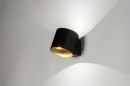 Foto 72791-18: Moderne, dimmbare LED-Wandleuchte in der Farbe Schwarz mit goldener Innenseite