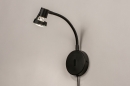 Foto 72843-3: Functionele, leeslamp / bedlamp met flexibele arm en vervangbare halogeen verlichting. 