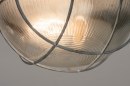 Foto 72863-4: Ronde scheepslamp voor pafond en wand met geribbeld glas en vintage look