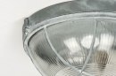 Foto 72863-6: Ronde scheepslamp voor pafond en wand met geribbeld glas en vintage look
