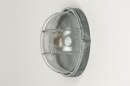 Foto 72863-8: Ronde scheepslamp voor pafond en wand met geribbeld glas en vintage look