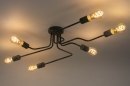 Foto 72879-1 schuinaanzicht: Strakke, minimalistische fittinglamp voor aan het plafond uitgevoerd in een beton grijze kleur.