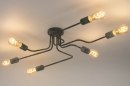 Foto 72879-3 schuinaanzicht: Strakke, minimalistische fittinglamp voor aan het plafond uitgevoerd in een beton grijze kleur.