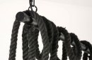 Foto 72881-10: Hanglamp met vijf touwlampen aan zwart frame