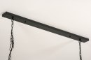 Foto 72881-12: Hanglamp met vijf touwlampen aan zwart frame