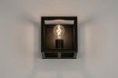 Foto 72918-4 vooraanzicht: Zwarte vierkante wandlamp van metaal
