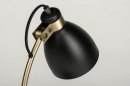 Foto 72959-6 detailfoto: Trendy tafellamp in de kleuren combi zwart, goud en messing.