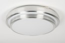 Foto 72965-4 onderaanzicht: Minimalistische ronde plafonnière in wit met staal IP44 voor basisverlichting