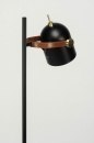 Foto 72980-5: Hochmoderne Stehleuchte in einer Kombination aus Bronze und Schwarz, mit trendigem Lederdetail.