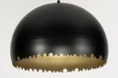 Foto 72991-5 anders: Hippe, grote hanglamp in trendy mat zwart met goud voor een zeer aantrekkelijke prijs!