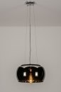 Hanglamp 73015: modern, eigentijds klassiek, glas, chroom #1
