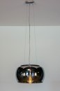 Hanglamp 73015: modern, eigentijds klassiek, glas, chroom #2