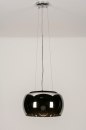 Hanglamp 73015: modern, eigentijds klassiek, glas, chroom #5