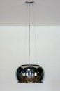 Hanglamp 73015: modern, eigentijds klassiek, glas, chroom #6