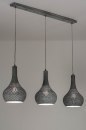 Pendant light 73017: modern, metal, concrete gray, oblong #1