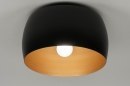 Foto 73032-3 onderaanzicht: Ronde plafondlamp in zwart met goud 