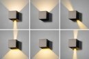 Foto 73090-14: Schlichte, mattschwarze, LED-Wandleuchte mit goldfarbener Innenseite mit eingebauter LED.