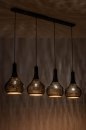 Foto 73105-2: Soft industrial hanglamp met vier metalen kappen in zwart en bruin 