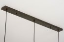 Foto 73106-16: Soft industrial hanglamp met drie metalen kappen in zwart en bruin 