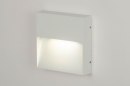 Foto 73167-1: Vierkante led wandlamp in het wit voor buiten, ook geschikt als huisnummerlamp