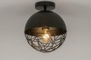 Plafondlamp 73177: modern, retro, metaal, zwart #1