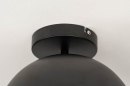 Foto 73177-5 detailfoto: Zwarte plafondlamp in bolvorm met open onderkant
