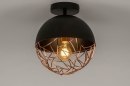 Plafondlamp 73179: modern, retro, metaal, zwart #1