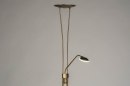 Foto 73188-2 schuinaanzicht: Moderne led vloerlamp uitgevoerd in brons en voorzien van een uplighter en een leeslamp