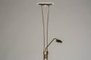 Foto 73188-3 schuinaanzicht: Moderne led vloerlamp uitgevoerd in brons en voorzien van een uplighter en een leeslamp