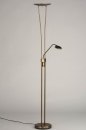 Foto 73188-6 schuinaanzicht: Moderne led vloerlamp uitgevoerd in brons en voorzien van een uplighter en een leeslamp