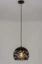 Hanglamp 73256: modern, metaal, zwart, mat #1