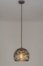 Pendelleuchte 73258: modern, coole Lampen grob, Metall, stahlgrau #1