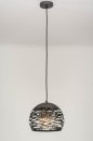 Pendelleuchte 73258: modern, coole Lampen grob, Metall, stahlgrau #4