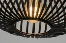 Foto 73295-4 detailfoto: Ronde Plafondlamp Zwart met spijlen van gietijzer voor sfeervolle Plafondverlichting