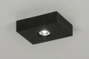 Foto 73300-1: Platte led opbouwspot in het zwart, dimbaar