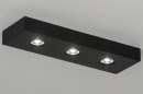 Foto 73302-2: Super platte 3-lichts plafondspot in het zwart met dimbare led verlichting