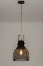 Foto 73315-1: Hanglamp 'industrieel' van zwart gaas 