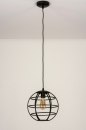 Hanglamp 73320: industrieel, modern, metaal, zwart #6